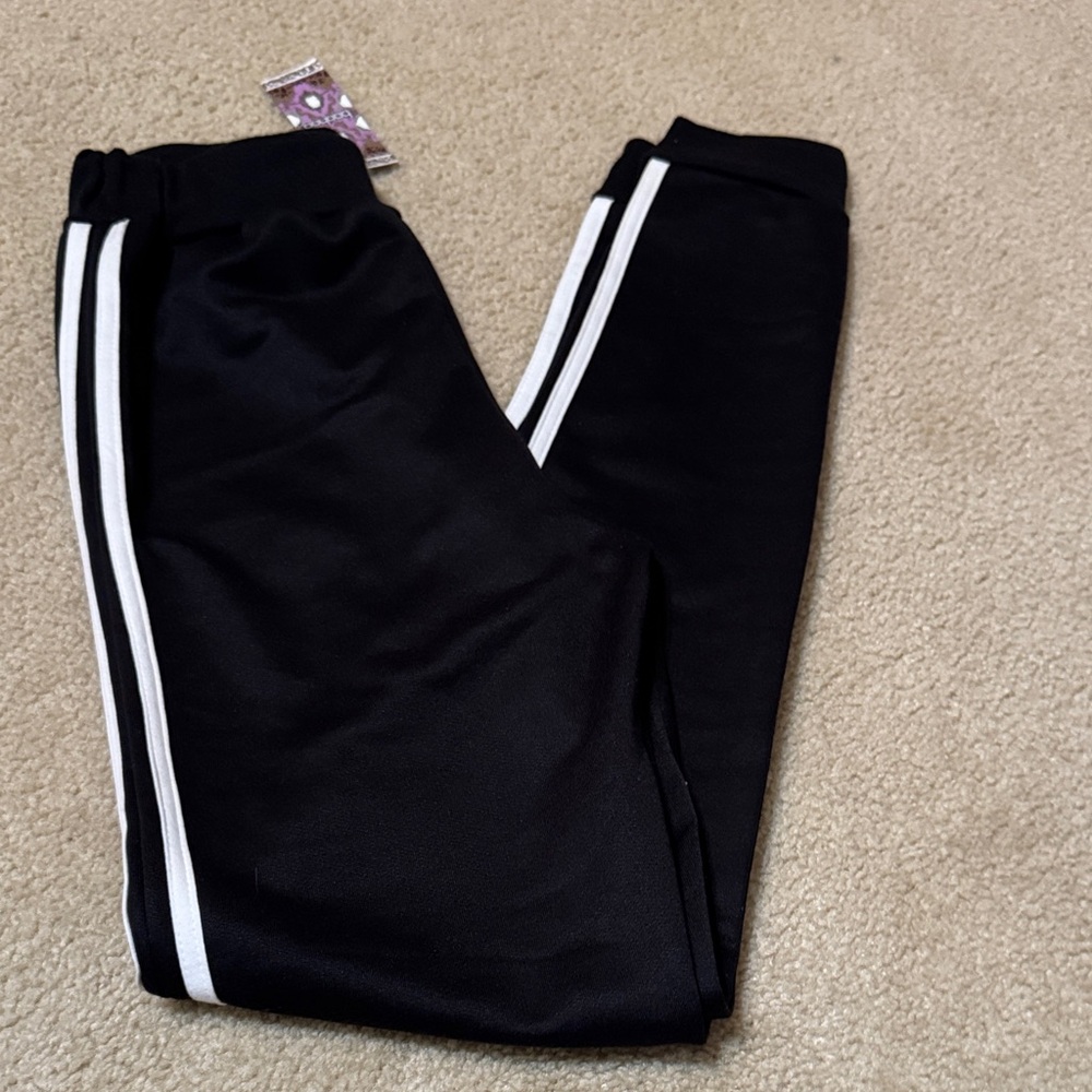 Boohoo High waisted Joggers with White Stripes
